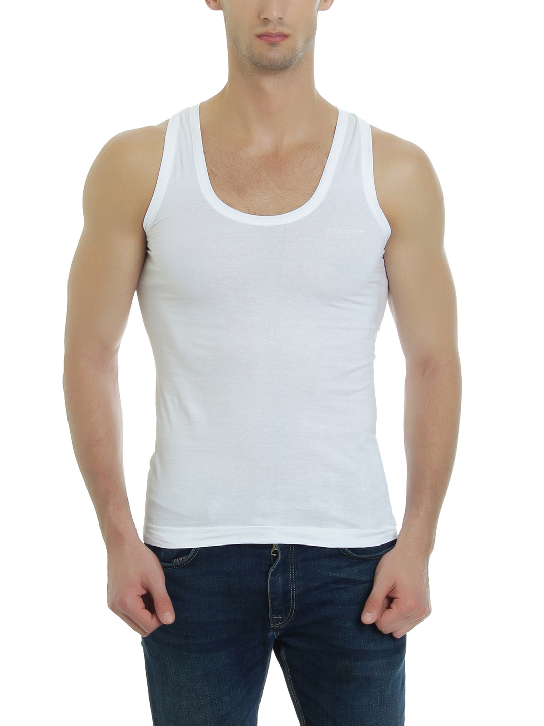 GBROS Premiumwears Men’s RN Sleeveless Vest Pack of 10 | 100% Cotton Banyan for Men | Breathable Gym & Daily Wear Innerwear | Sweat Absorbent Soft White Inner Vest for Men India - Image 3