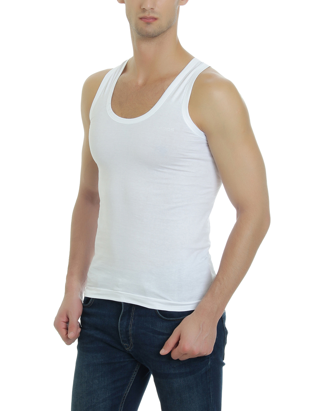 GBROS Premiumwears Men’s RN Sleeveless Vest Pack of 10 | 100% Cotton Banyan for Men | Breathable Gym & Daily Wear Innerwear | Sweat Absorbent Soft White Inner Vest for Men India - Image 5