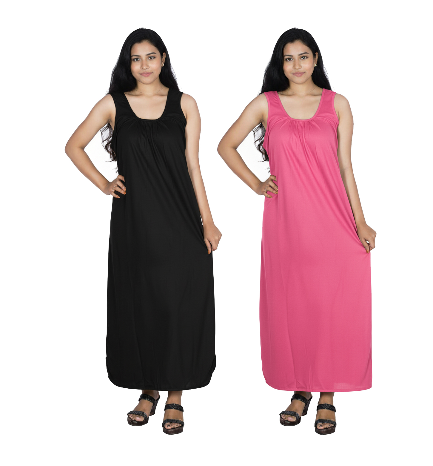Pure Cotton Maxi Length Sleeveless Nighty Slip for Women | Full-Length Nighty | Soft Cotton Night Dress | Long Sleepwear Gown | Innerwear Slip for Nighty