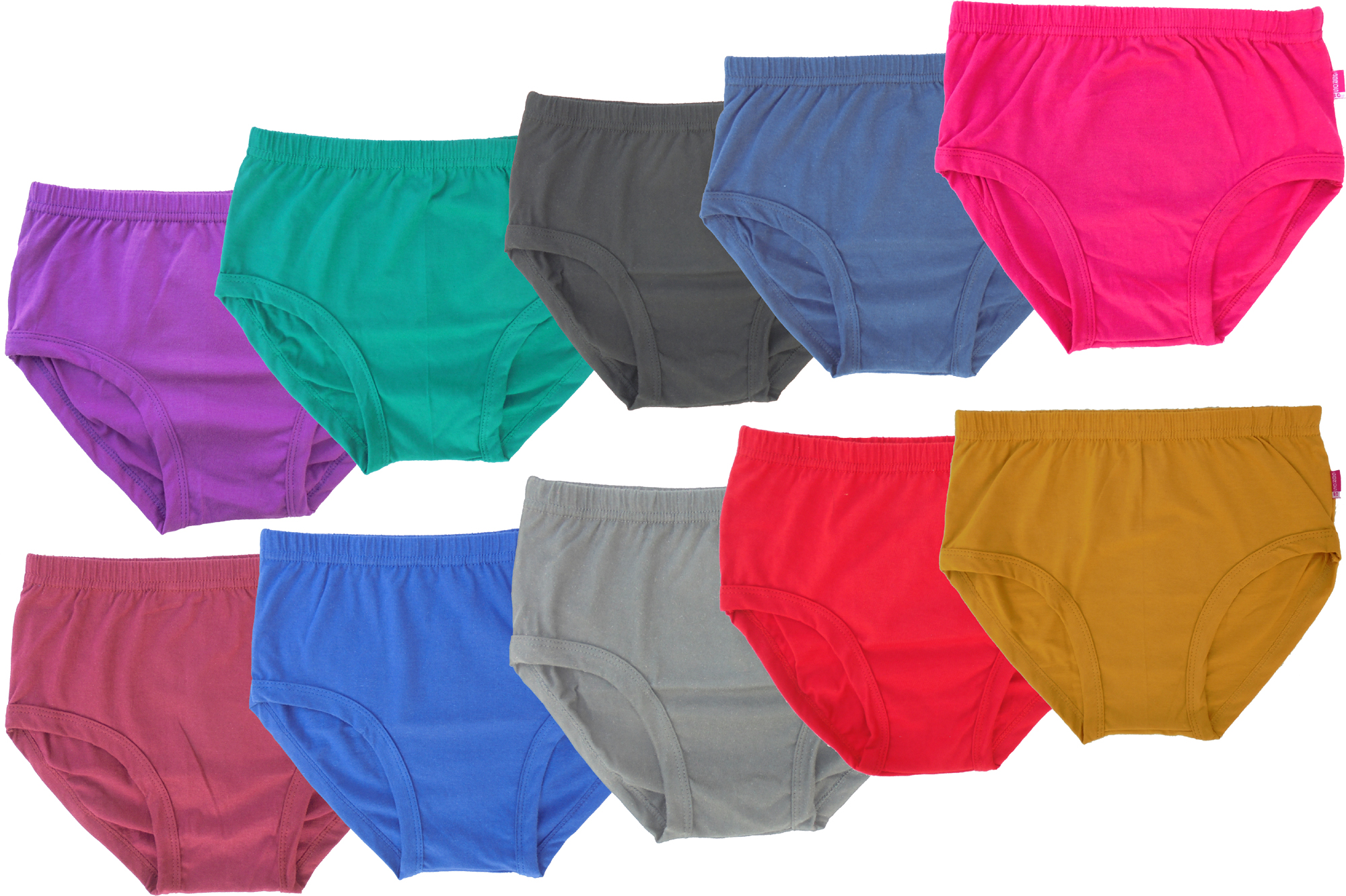 GBROS Premiumwears Kids Cotton Brief/Panty Pack of 10 | Soft Breathable Innerwear for Boys & Girls | Multi-Color Daily Wear Underwear | Age 1-10 Years