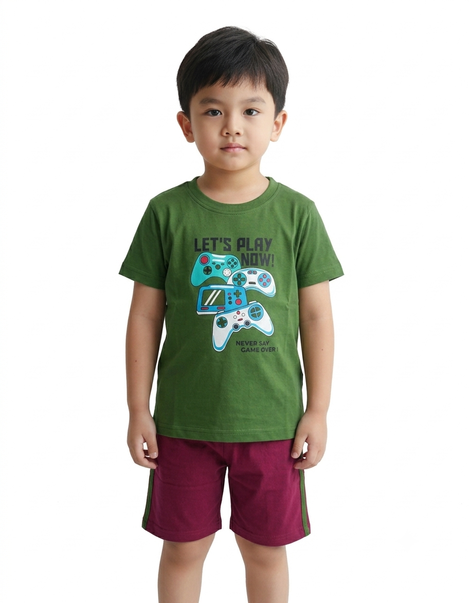 Boys 100% Cotton Printed T-Shirt and Shorts Set (Pack of 2) | Soft Daily Wear Casual Clothing Combo Set for Kids (Age 1–8 Years) - Image 2