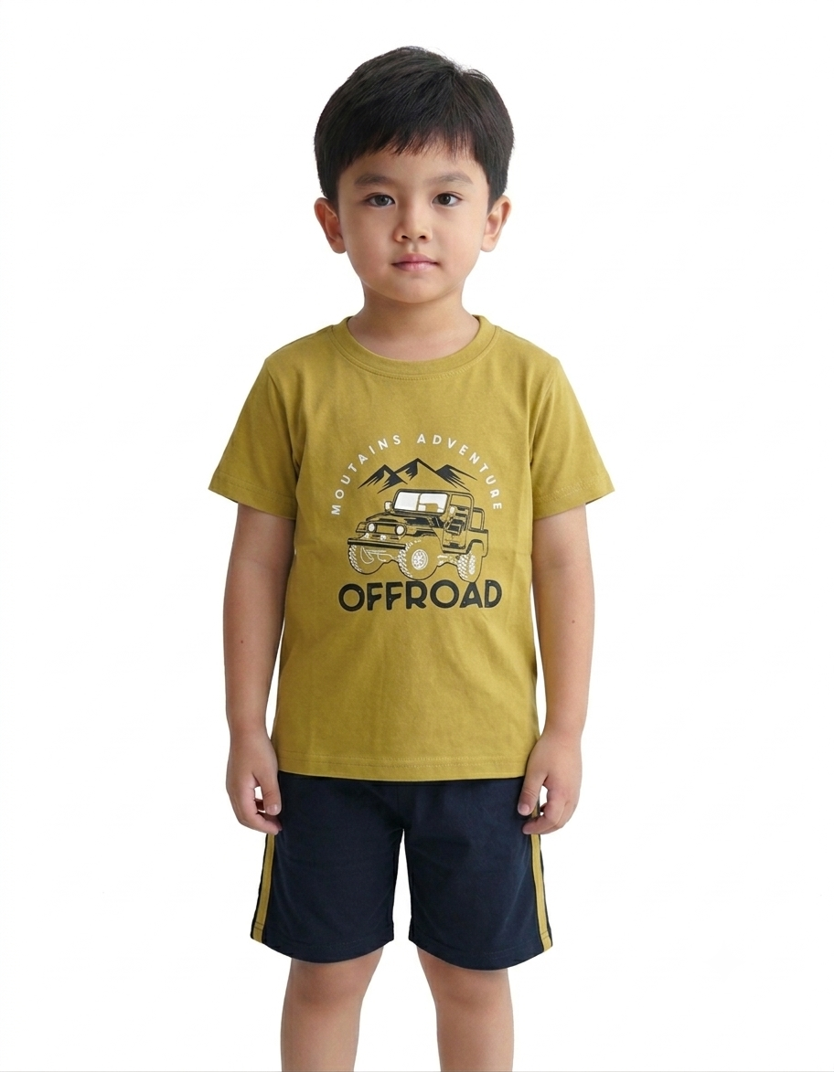 Boys 100% Cotton Printed T-Shirt and Shorts Set (Pack of 2) | Soft Daily Wear Casual Clothing Combo Set for Kids (Age 1–8 Years) - Image 3